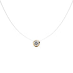 Moon pendant - Gold and crystal